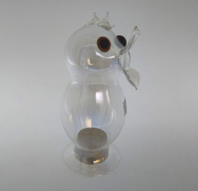 Nussspender Tierfigur ca. 18 cm Klarglas, mit Verschluss-Korken