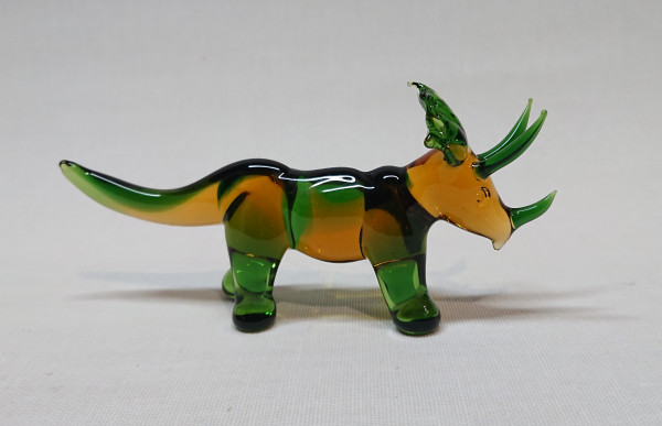 Dinosaurier Dreihorn 10x6,5 cm Farbglas