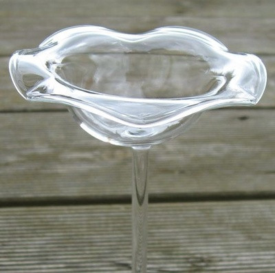 Teelichtschale zum Stecken (Stablänge 15cm) Klarglas