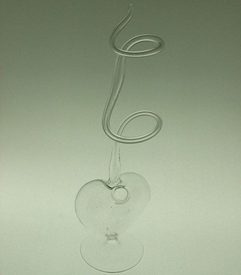Einblumenvase Herzform 30cm Klarglas