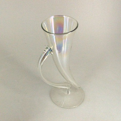 Füllhorn auf Fuß 15cm Klarglas mit Iriseffekt