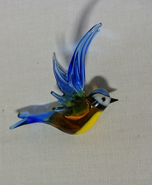 Waldvogel: Blaumeise 6x5 cm Farbglas