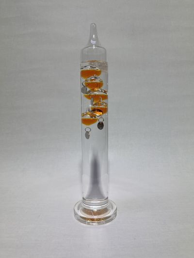 Galilei -Thermometer 28 cm cognac, Silberplomben