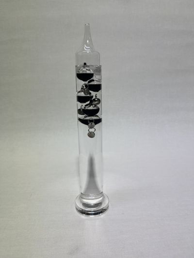 Galilei - Thermometer 28 cm Schwarz, Silberplompen